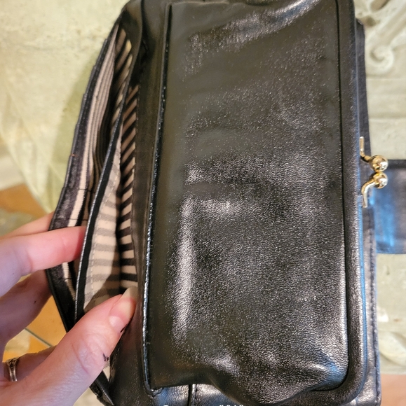 L.A.M.B. Gwen Stefani Leather Wallet Velour Center Stripe Designer Luxury #44 - Picture 13 of 17